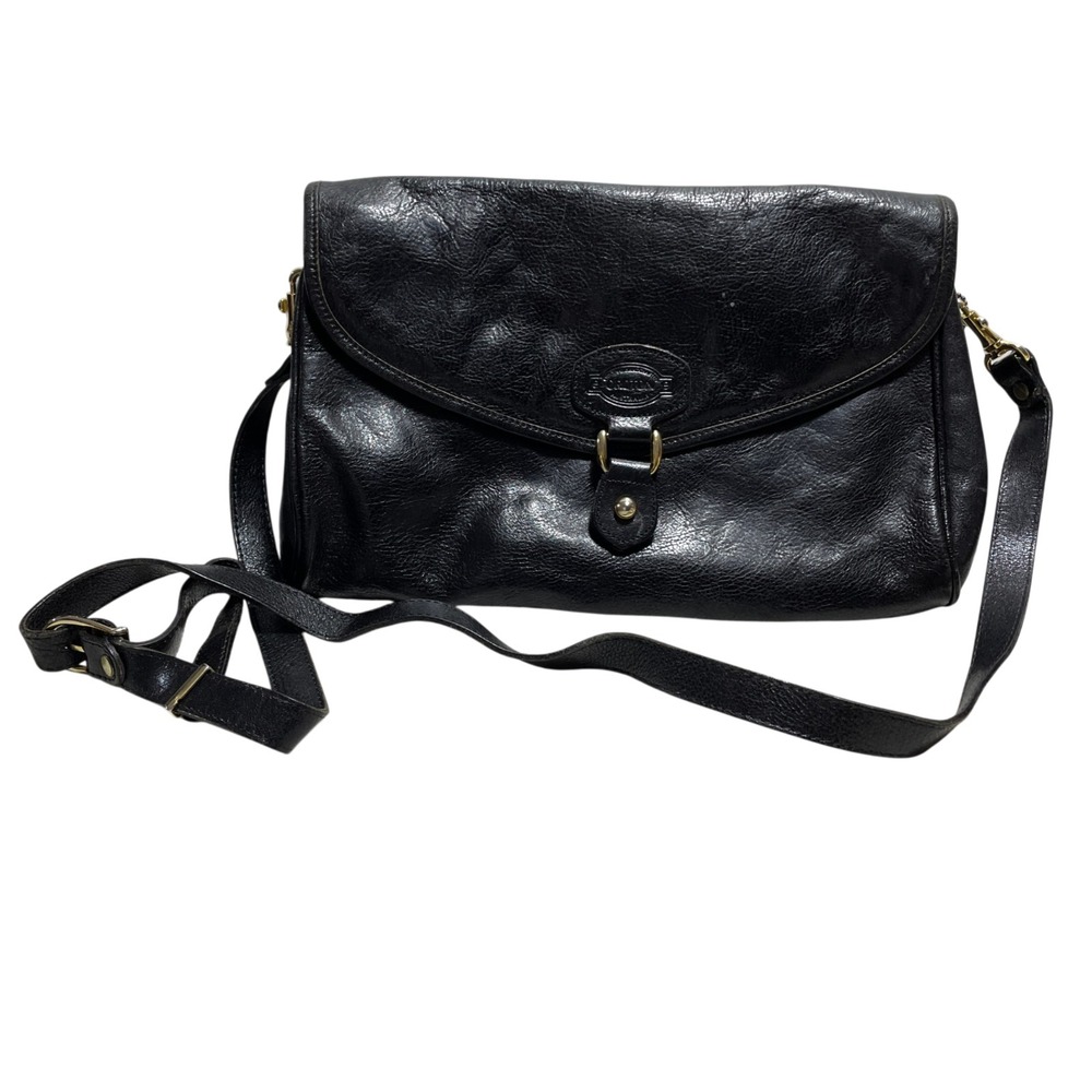 Oroton Cross Body Black Leather Handbag Adjustable Strap (stain inside)‎